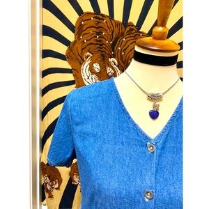 🌈 Stylish Vintage summer denim dress